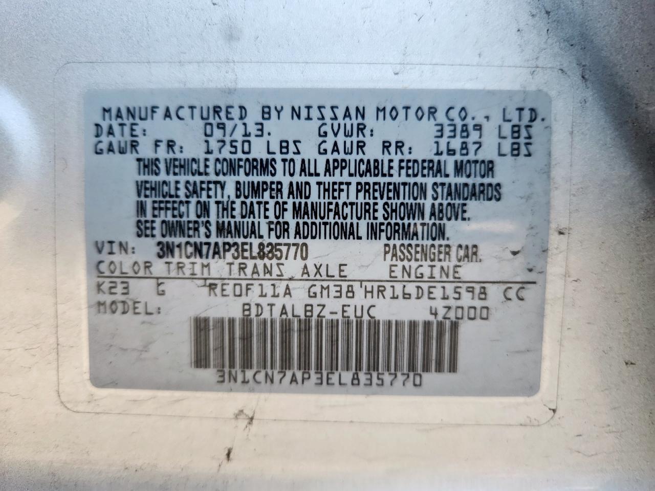 Nissan Versa S Image 12