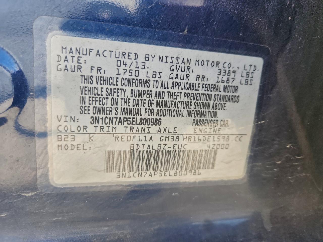 Nissan Versa S Image 5